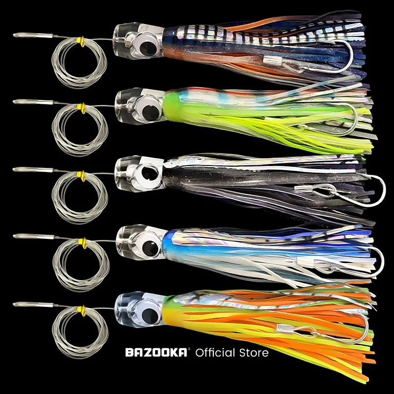 Bazooka Swim Jigs Kits Fishing Lure Octopus Squid Silicone Bait Skirts Jig Sharp Hook Spinners Ice Metal Trout Pike Bass Winter enlarge