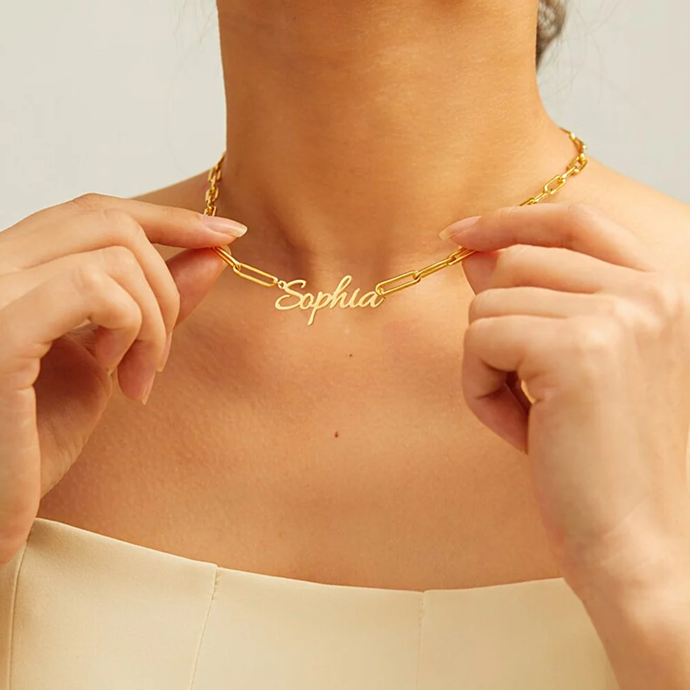 

Custom Cute Necklace Personalized Name Choker Women Stainless Steel Bff Friendship Choker Girlfriend Gift Bijoux Femme