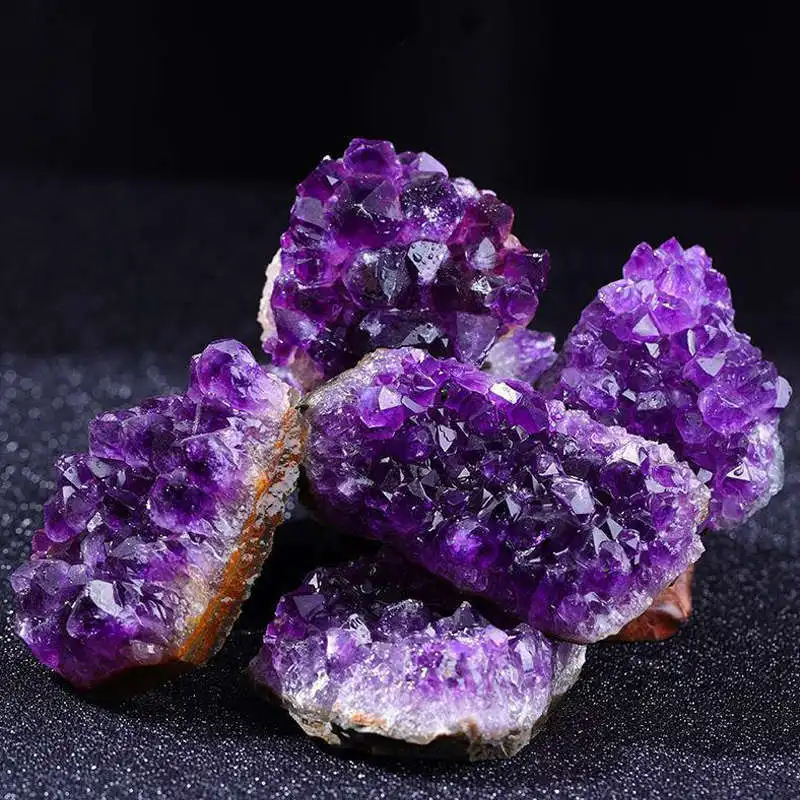 

Natural Raw Amethyst Cluster Geode Druzy Purple Quartz Crystal Reiki Healing Stones Specimen Home Decor Crafts 1pc