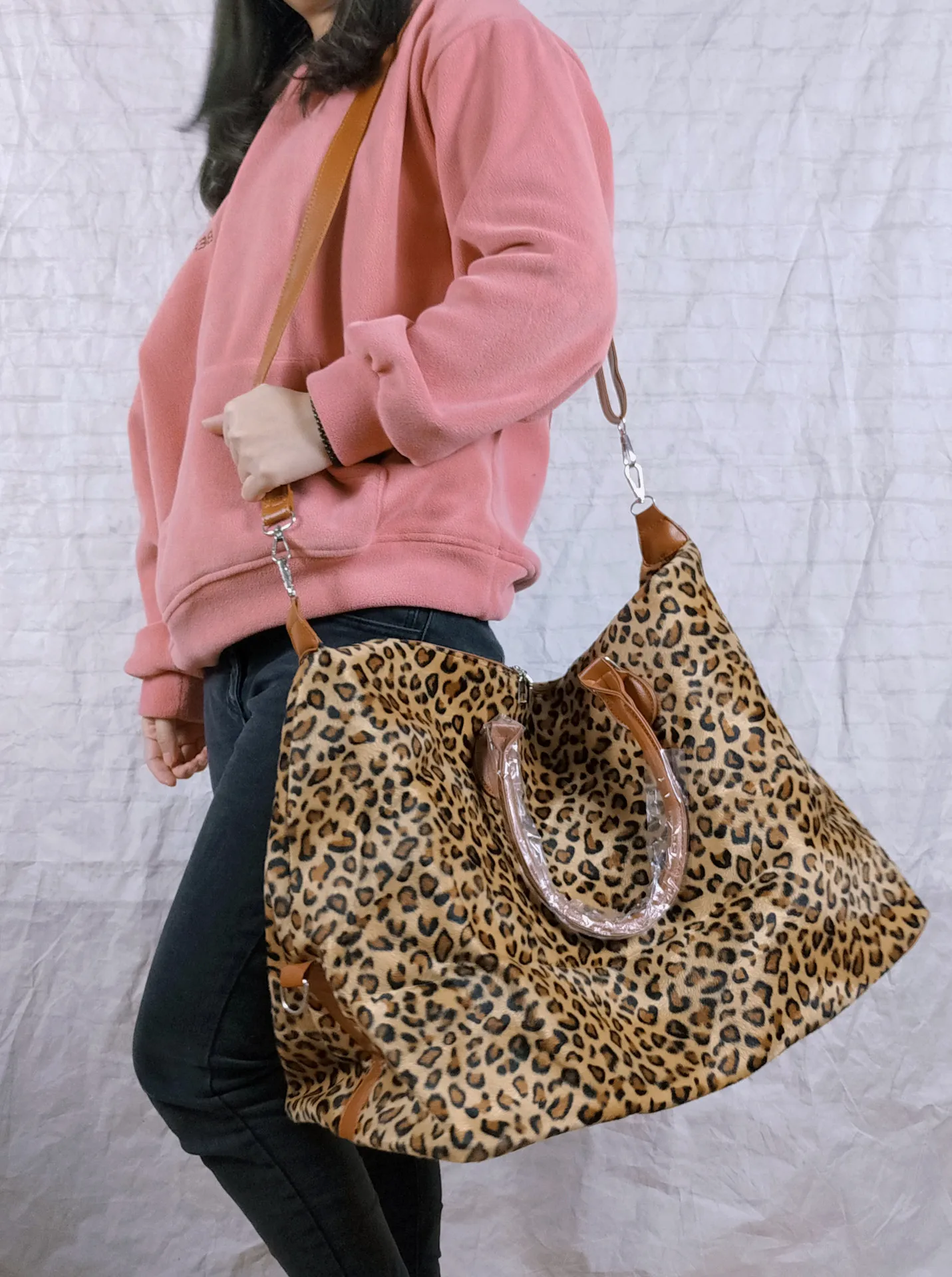 

сумка женская 2022 тренд Christmas apple wrapping bag leopard stripe large capacity duffel bag luxury designer handbag
