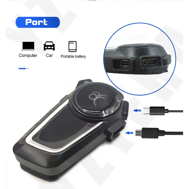 H1 Motorcycle Helmet Bluetooth Headset For Android System POC Intercom Platform Realptt/Zello W8/F25/7S+/P3/W888/W555 With Calls