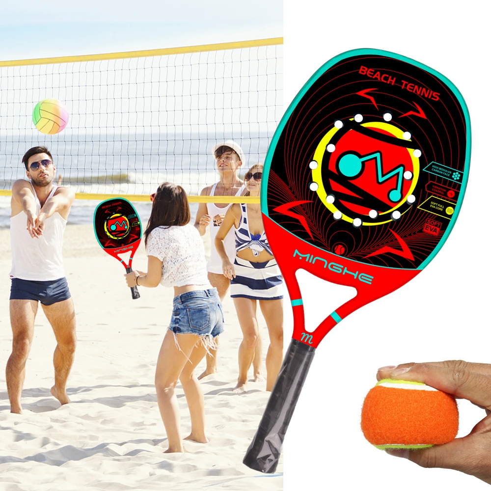 Пляжная ракетка из углеродного волокна MINGHE модель ракетки 4 Red M head series с рюкзаком