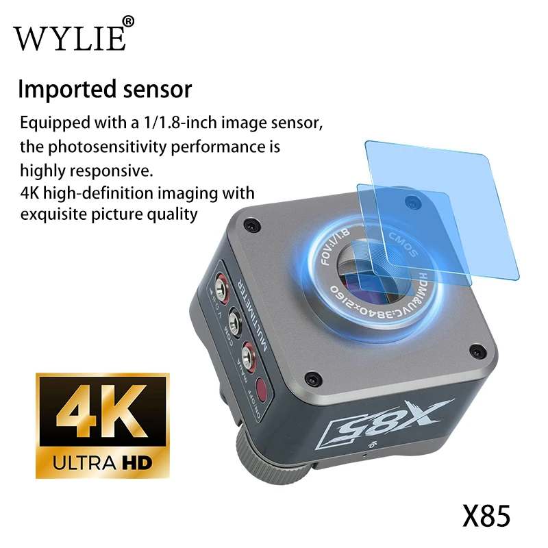 Промышленная цифровая камера WYLIE X85 4K HD с высокочувствительным сенсором 11.8 дюйма и функцией тестирования на прочность (art.: 3920dc11bc436) - 3920dc11bc436
