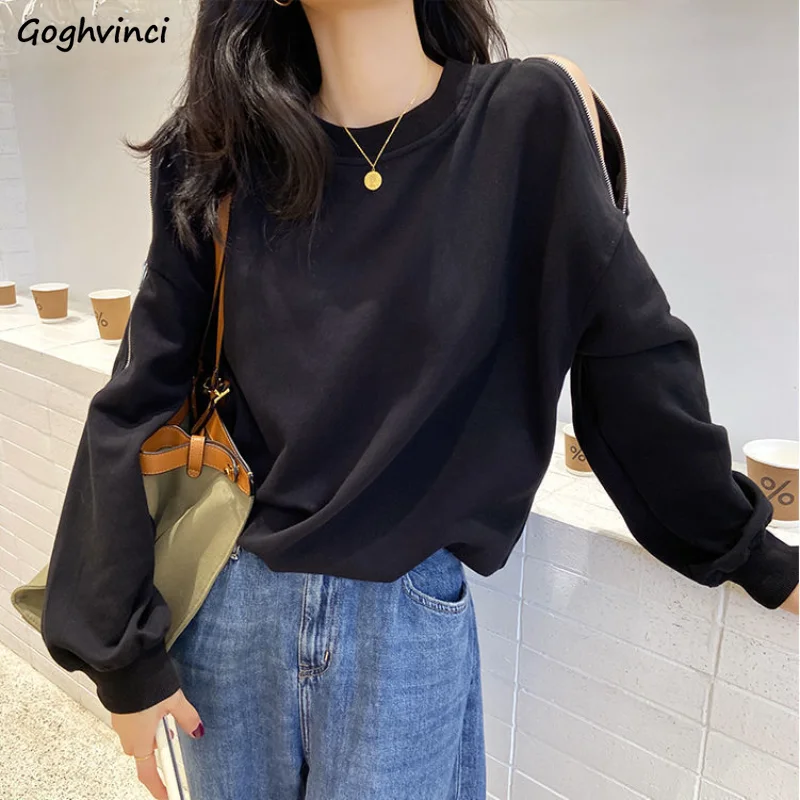 

Zipper Sexy Sweatshirts Women Autumn Loose Streetwear Ulzzang Cool Hipster Korean Style Harajuku Young Lazy Tender Prevalent Ins