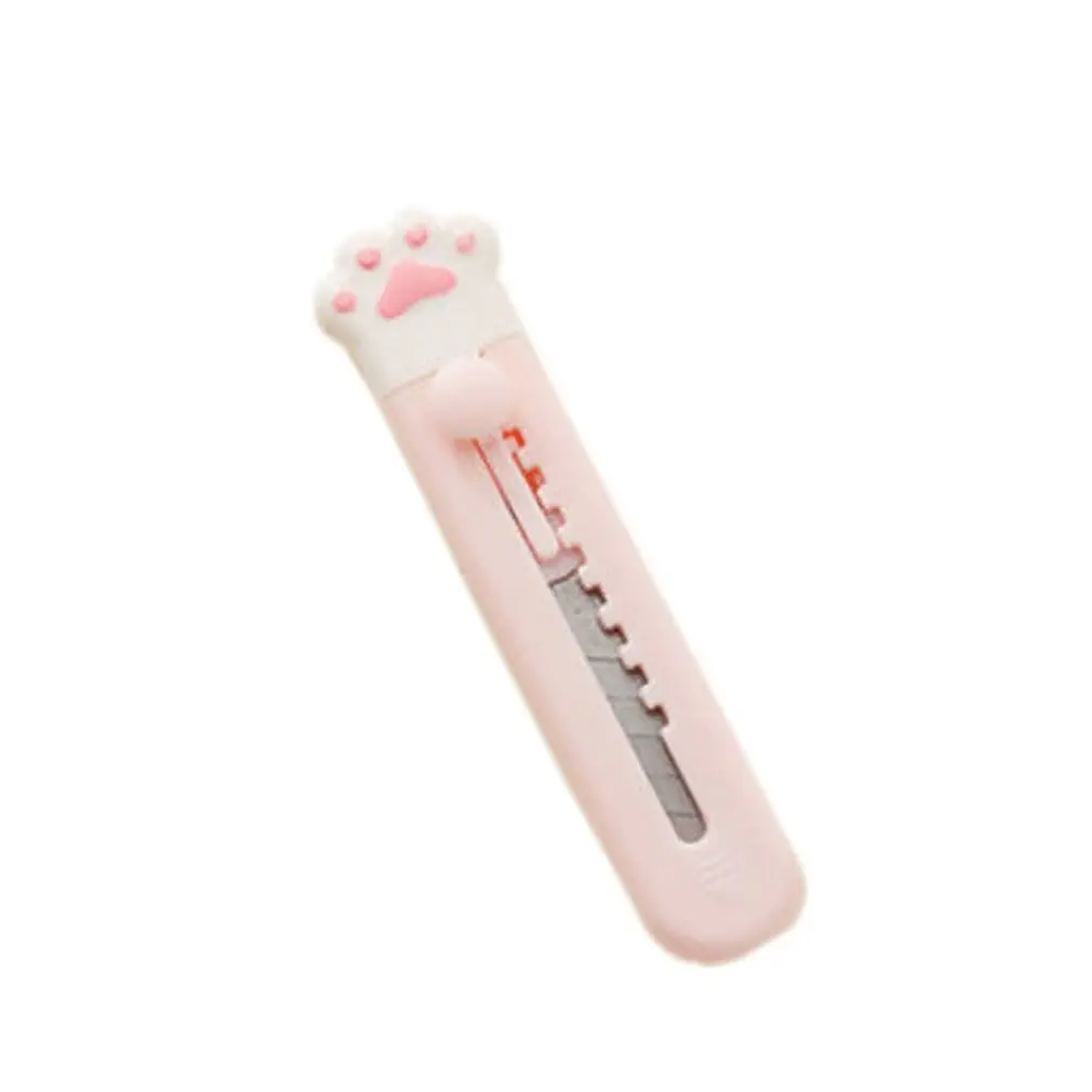 

Mini Pocket Cute Cat Paw Art Utility Knife Express Box Knife Paper Cutter Craft Wrapping Blade Stationery