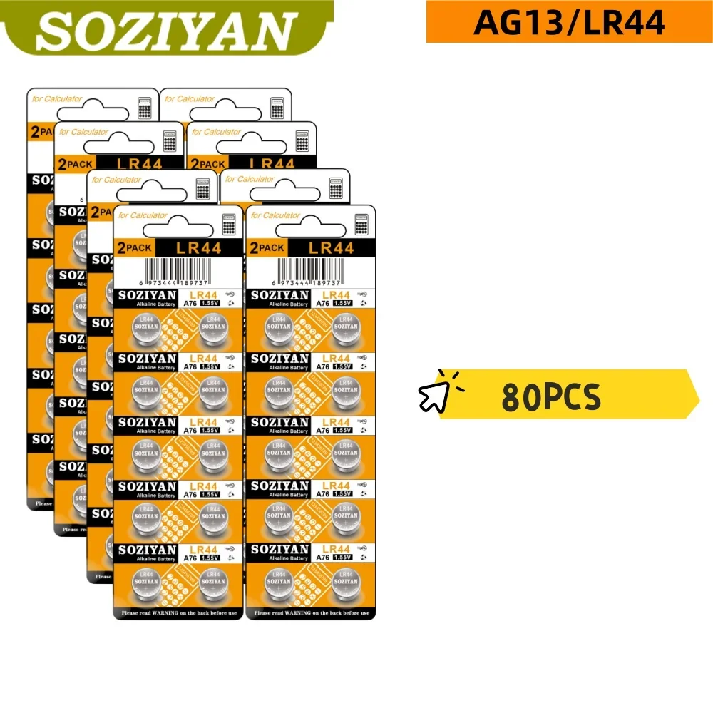 Фото Батарейки-таблетки AG13 LR44 1.55V (L1154, RW82, SR1154, SP76, SR44, LR1154) для часов, игрушек, пультов ДУ №3