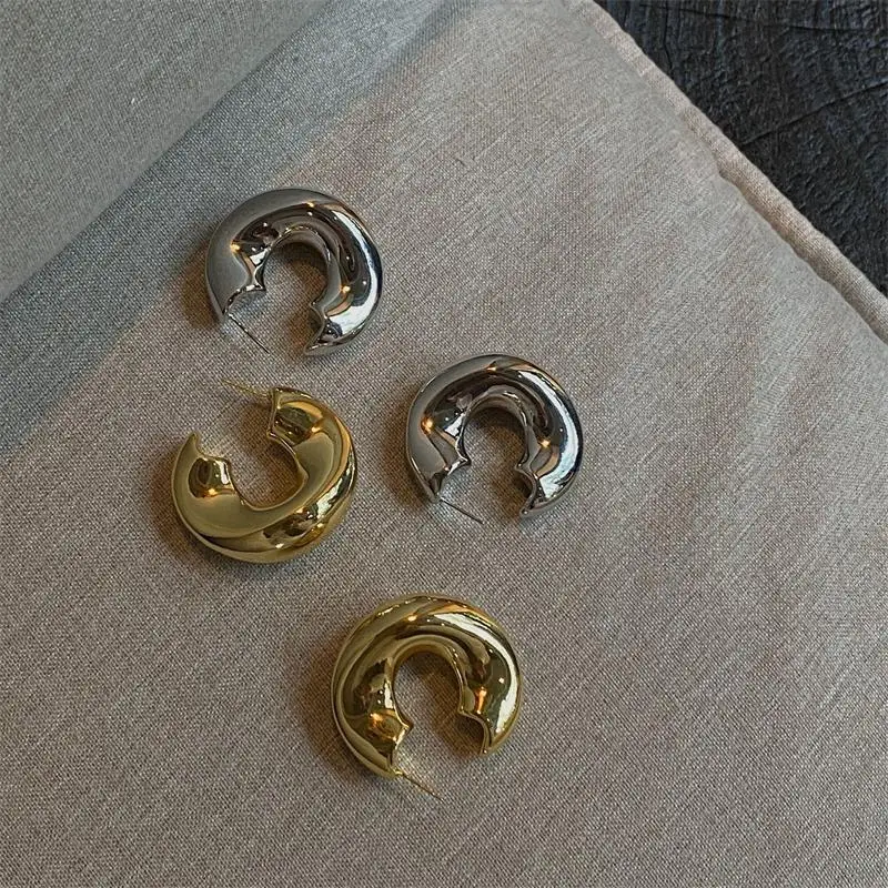 European and American Retro Exaggerated Temperament Cold Sle Brass Gold Plated Personali Sexy Design Metal Large Ea...