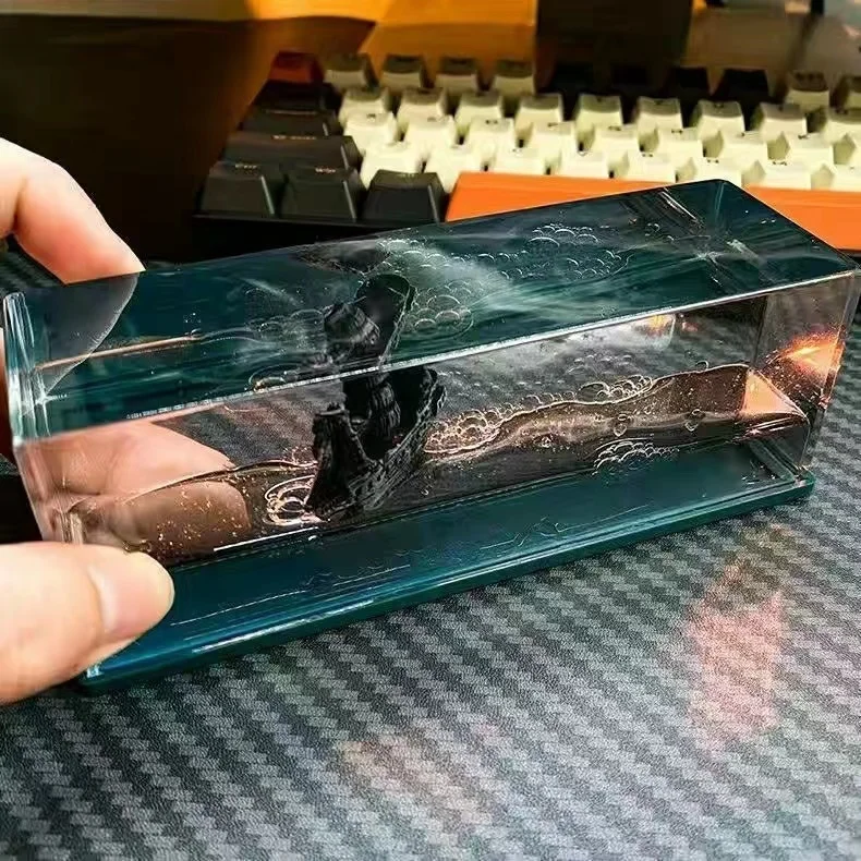 Круизный лайнер бутылка с жидкостью для дрифта песочные часы Титаник черный