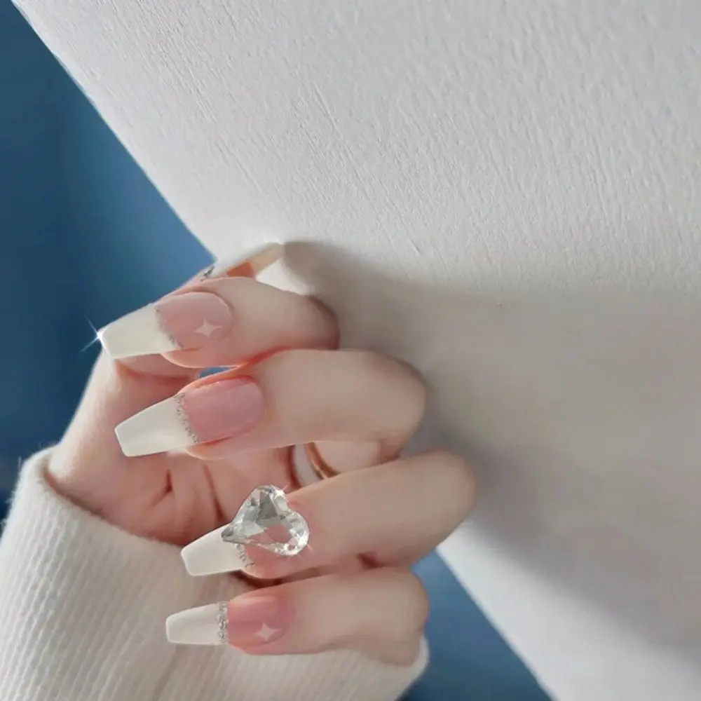 

24pcs/Box Women Fashion Full Cover Artificial Nail Tips Wearable Fake Nails Manicure Coffin False Nails