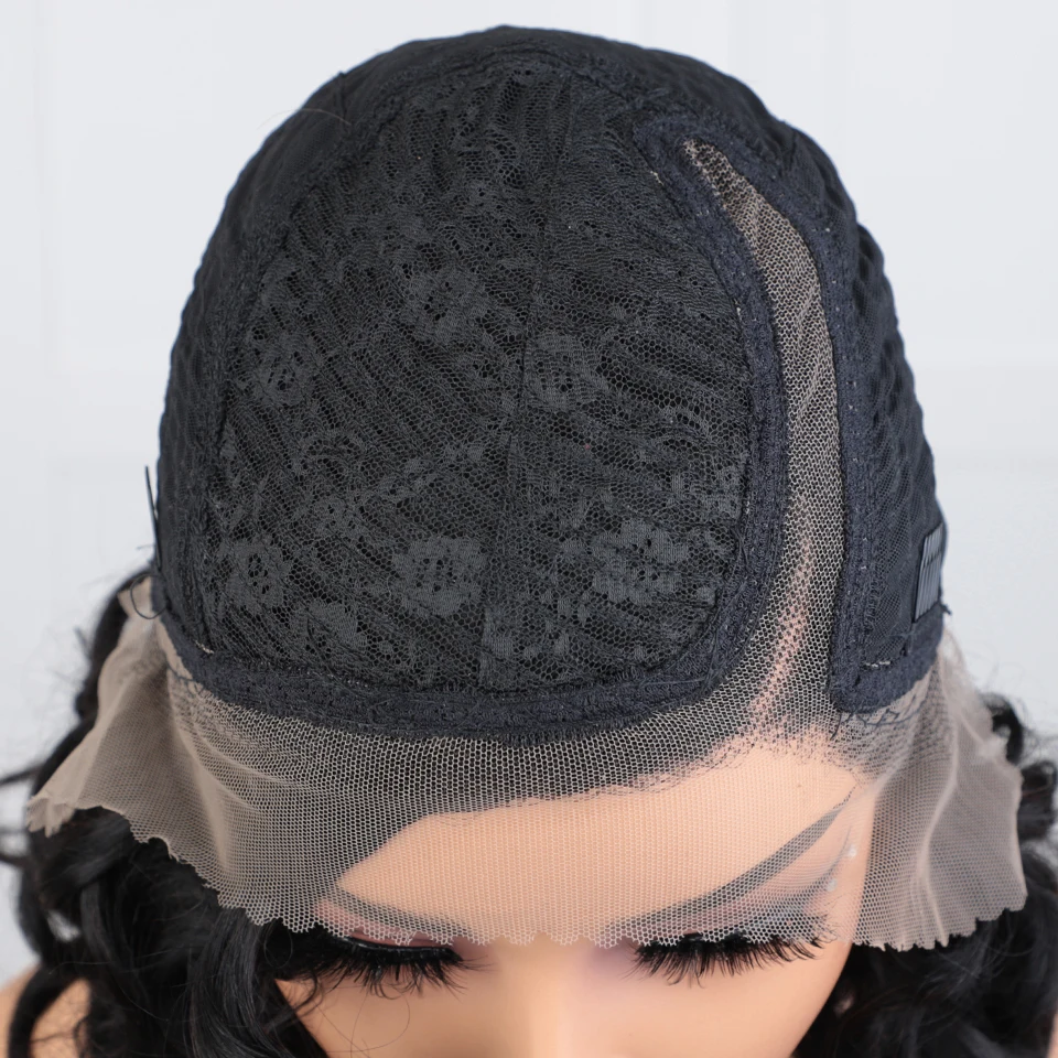Lekker Clearance Black Short Pixie Cut Wavy Bob 13x1 C Part Парики из натуральных волос на кружеве для женщин Бразильские волосы Remy Бесклеевые (art.: 3920d3e021302) - 3920d3e021302