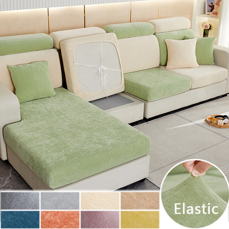 

Chenille Sofa Cover Elastic Seat Cushion Cover Thicken Sofa Slipcover For Living Room Corner L Shaped Couch Cover Home Decor