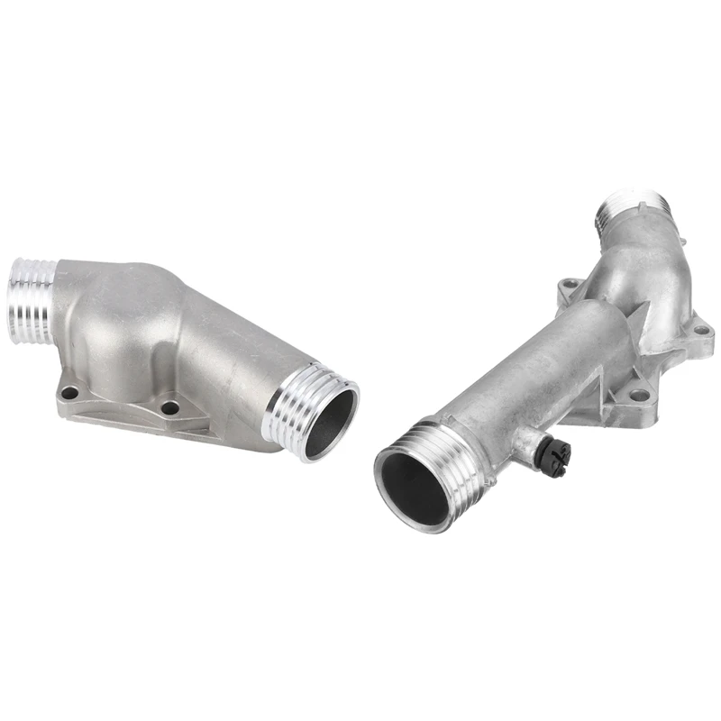 

2 Pcs Aluminum Thermostat Housing Cover For Bmw, Silver & Silver-Grey