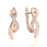 hareshe trend earrings elegant luxury cutout 525 gold color crystal earrings for woman wedding banquet jewelry gift