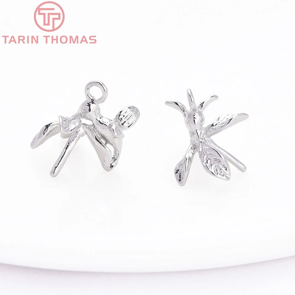 (5658) 10 шт. 10x11 5 мм 24-каратное золото латунные птицы с бусинами колпачки