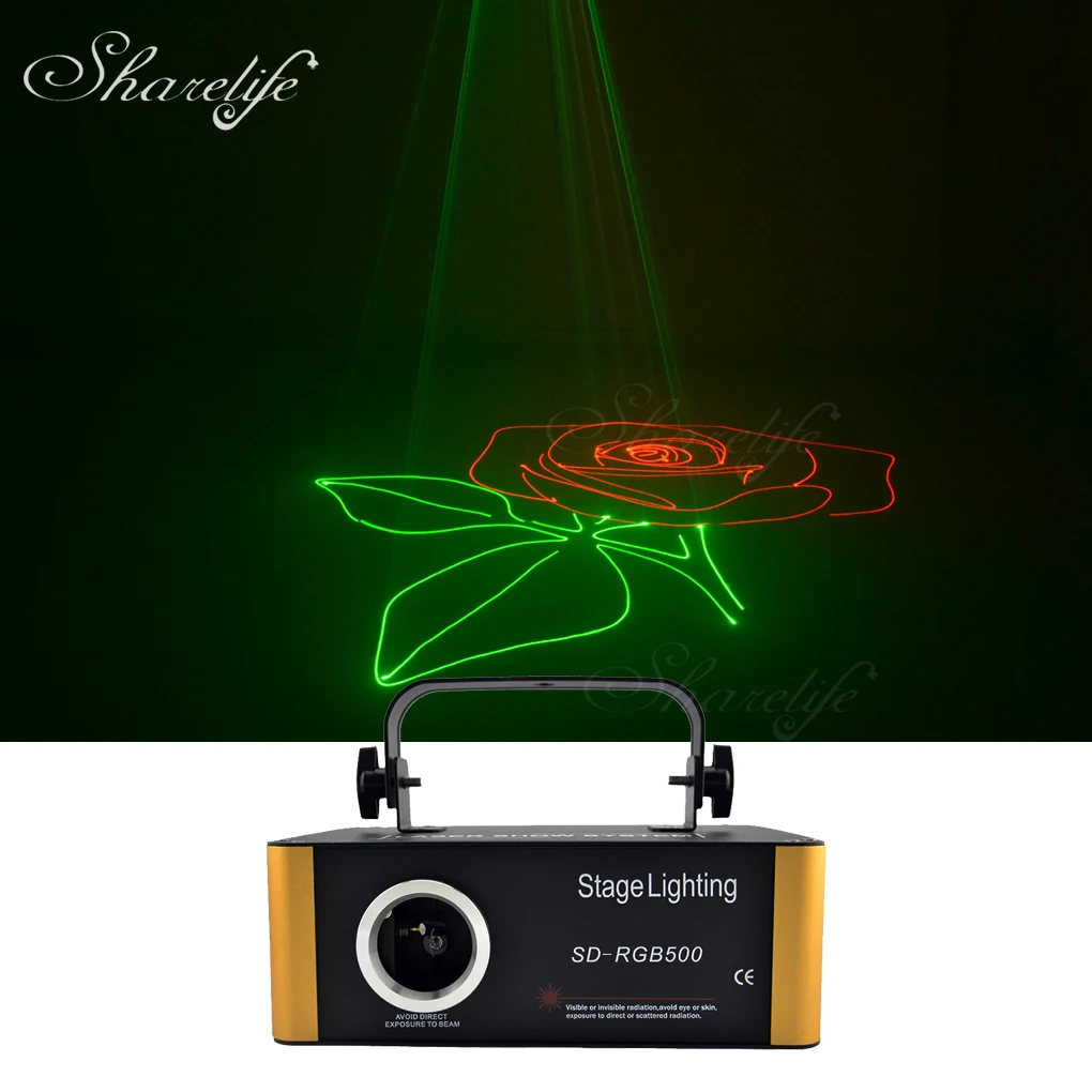 

Sharelife Mini 500mw RGB Animation SD Card Laser Lights Projector DMX Stage Lighting for DJ Gig Party Home Wedding Show SD-500