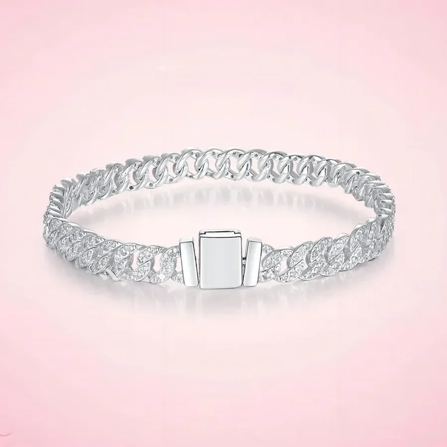 2024 новая кубинская цепочка блестящая плотно инкрустированная CZ вечная браслет