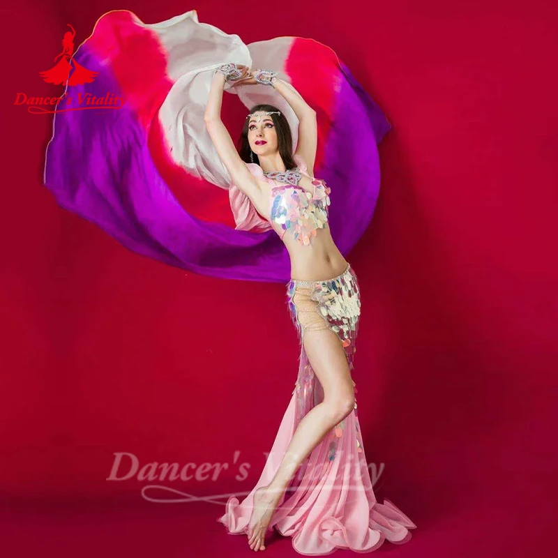 Женский костюм для восточных танцев живота с юбкой и блестками