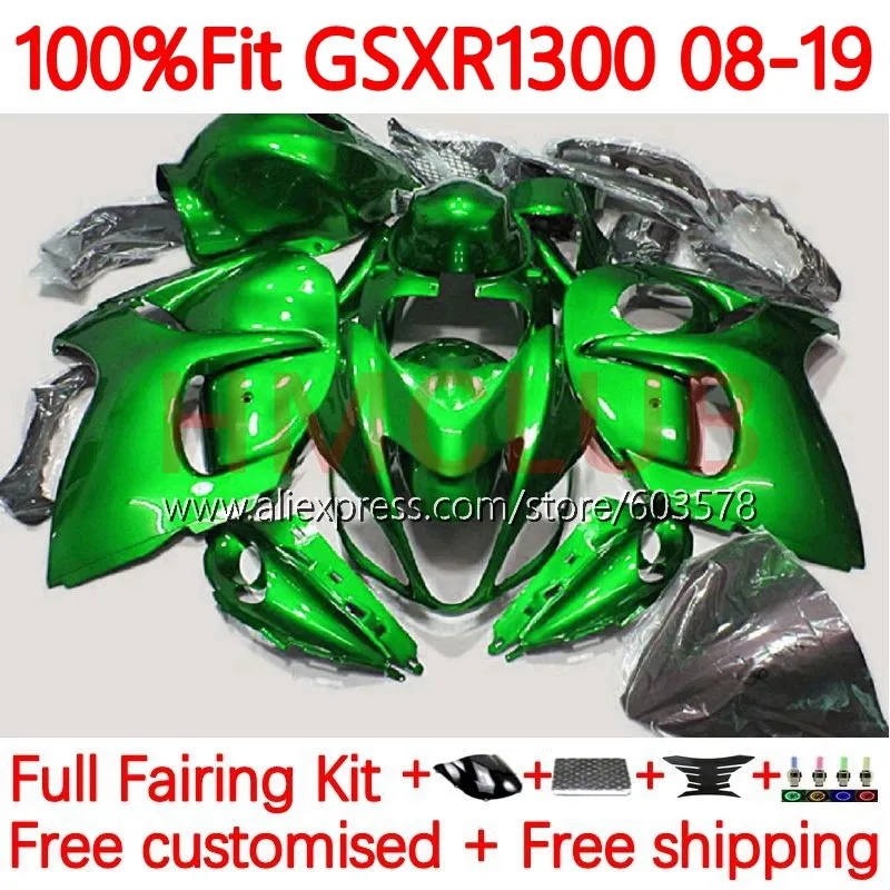 

Инъекция для SUZUKI Hayabusa GSXR1300 CC GSXR 1300 08 09 10 11 12 13 14 2015 2016 2017 2018 2019 жемчужные зеленые Обтекатели 106No.006