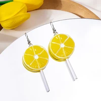 cute new lovely earrings lemon fruit edition style stud earrings females elegant jewelry best gift