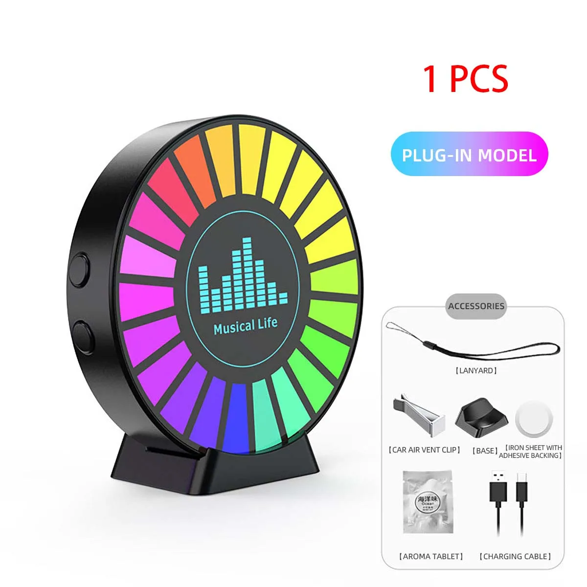 

Перезаряжаемая Магнитная RGB-лампа-ароматизатор Для Автомобиля С Активацией Звуком