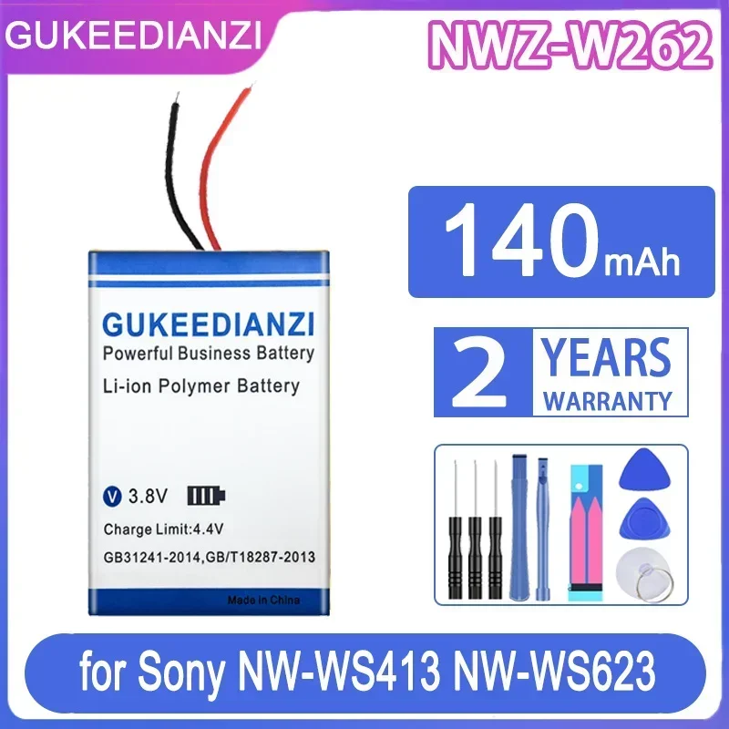 GUKEEDIANZI Сменный аккумулятор NWZ-W262 ( 401225 2 линии) 140 мАч для Sony NW-WS413 NW-WS623 NW-WS625 NWZ-W273S