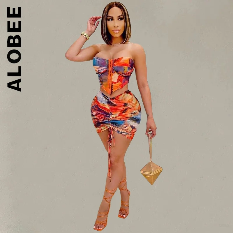 

Alobee Women Set Fashion Chic Woman Tracksuits Retro Short Skirt Tracksuit Casual 2 Piece Set Simple Party Sweatsuits Female