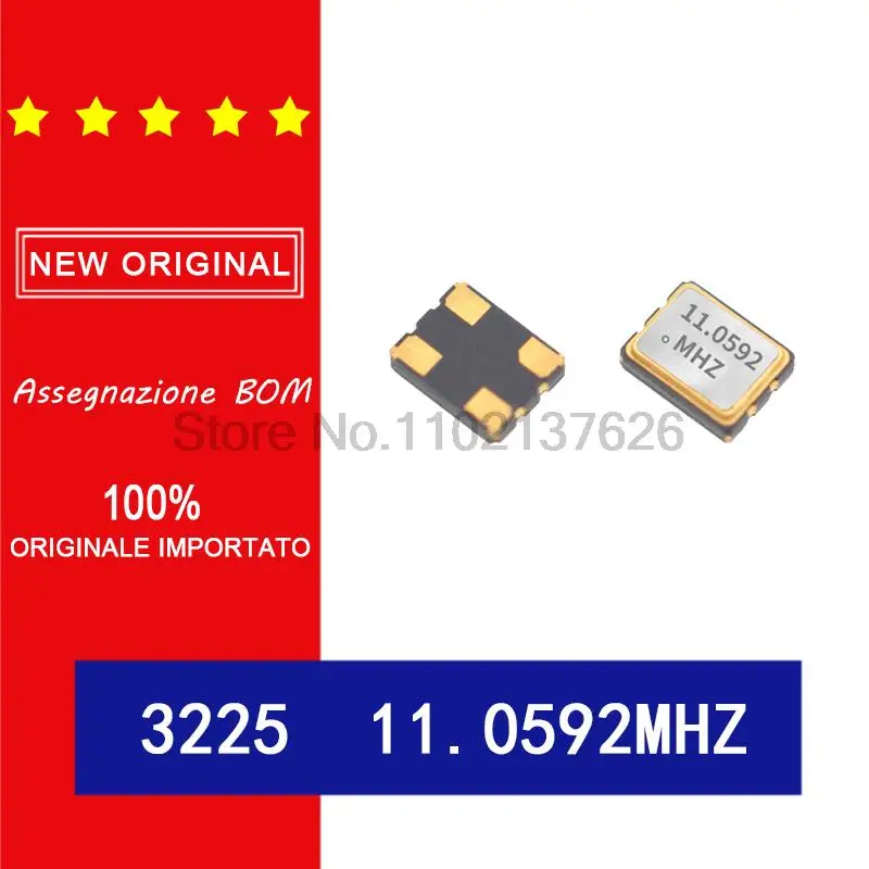 10 шт./лот пассивный кристаллический генератор чипа 3225 11 0592 МГц 4-контактный