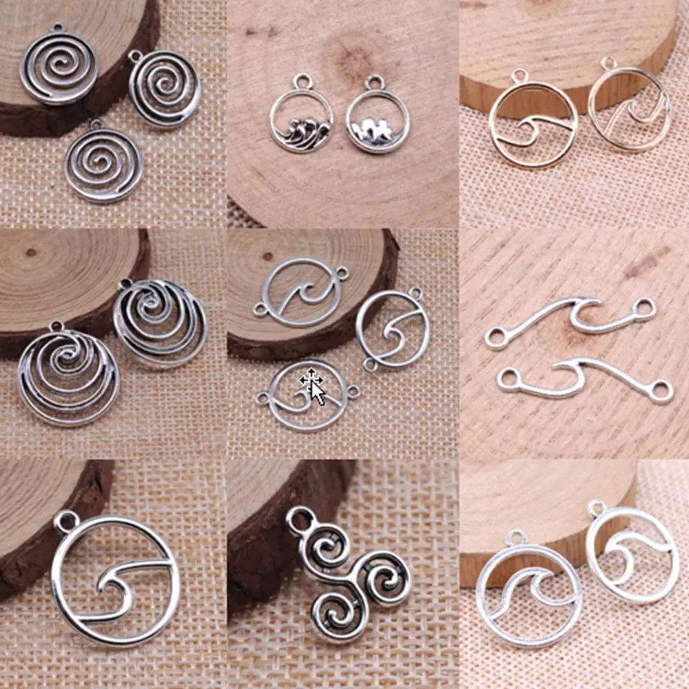 

Waves Charms For Jewelry Making DIY Pendants For Gift Bulk