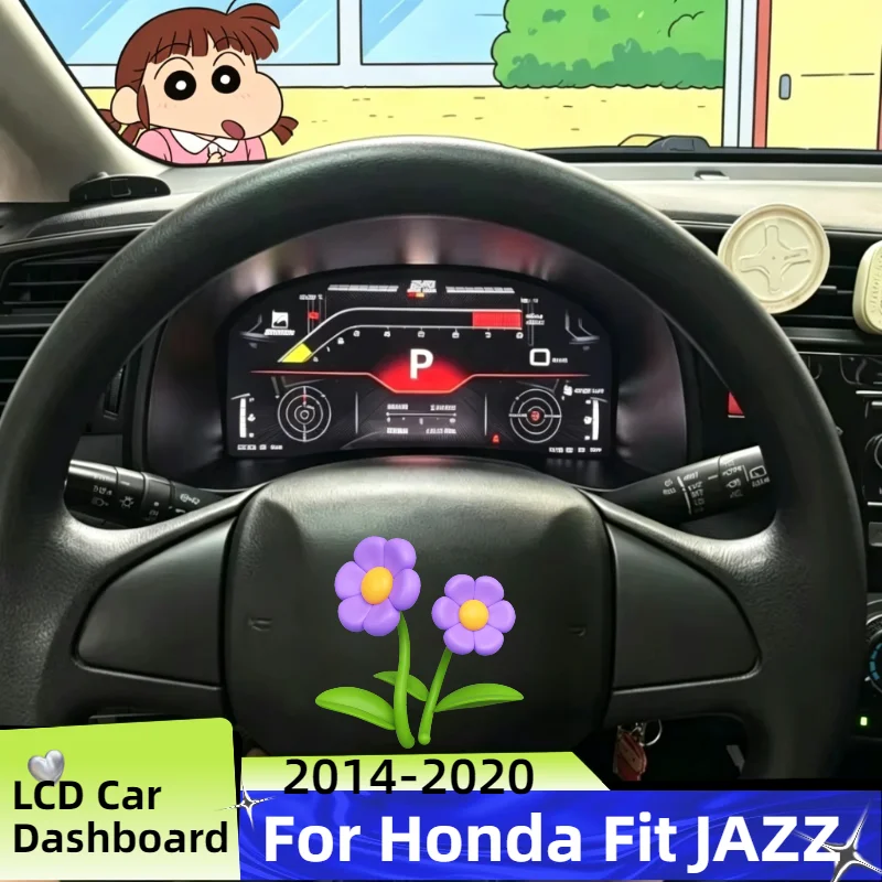 Фото Цифровая приборная панель LCD 12.3'' для Honda Fit JAZZ 2014-2020: Умные датчики, спидометр, панель приборов №1