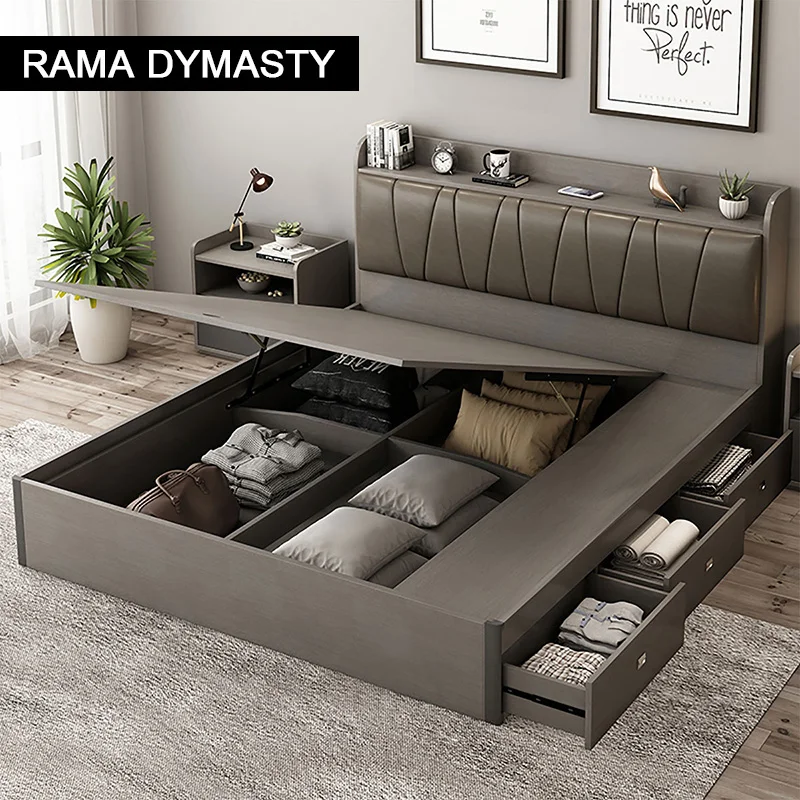 RAMA DYMASTY letto morbido in vera pelle design moderno letto bett, cama fashion king/queen size mobili camera da letto