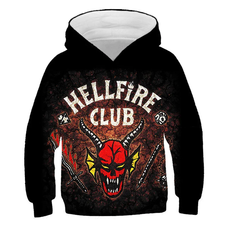 

2022 New Stranger Things 4Sweatshirts Winter Spring Autumn Children's Hoodies Boys Girls Long Sleeves Cartoon Casual Hooded Tops