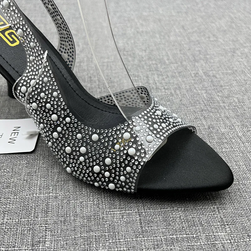 Женские Современные сандалии новинка 2024 прозрачные модные туфли из ПВХ на