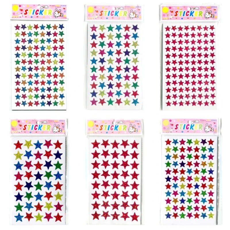 

10 Sheet Mini Kindergarten Award Stickers Teacher Praise Label Award Five-pointed Star Back to School Stationery