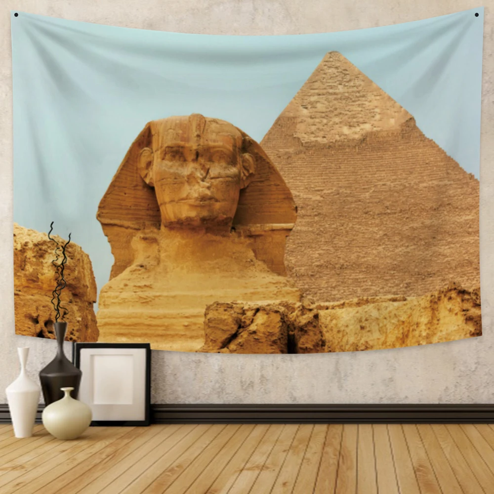 

Sacred Pyramids of Egypt Sphinxes Tapestry Vintage Egypt Pyramid Tapestry For Bedroom Living Room Wall Hanging Decor