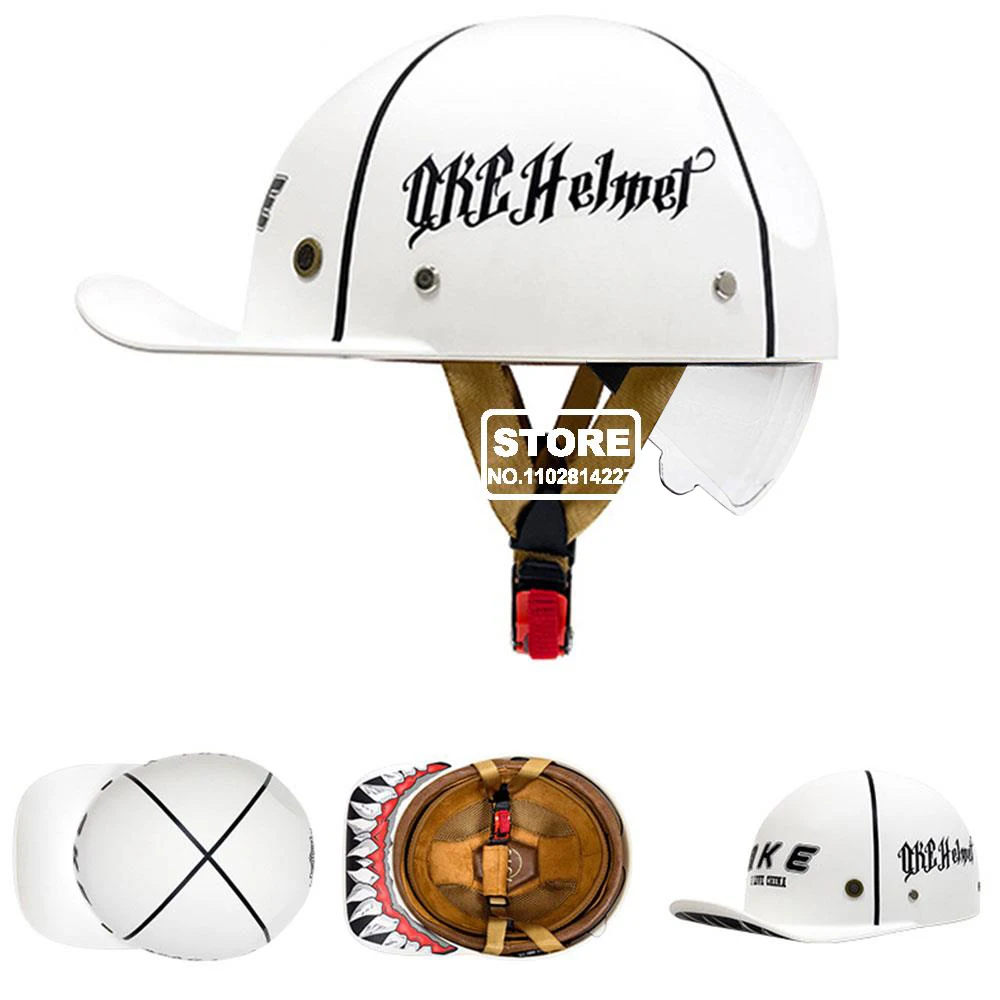 

Бейсболка в стиле ретро для мужчин и женщин, сертифицированная мотоцикл в горошек, полушлем, многоцветная Защитная электрическая мотоциклетная Кепка