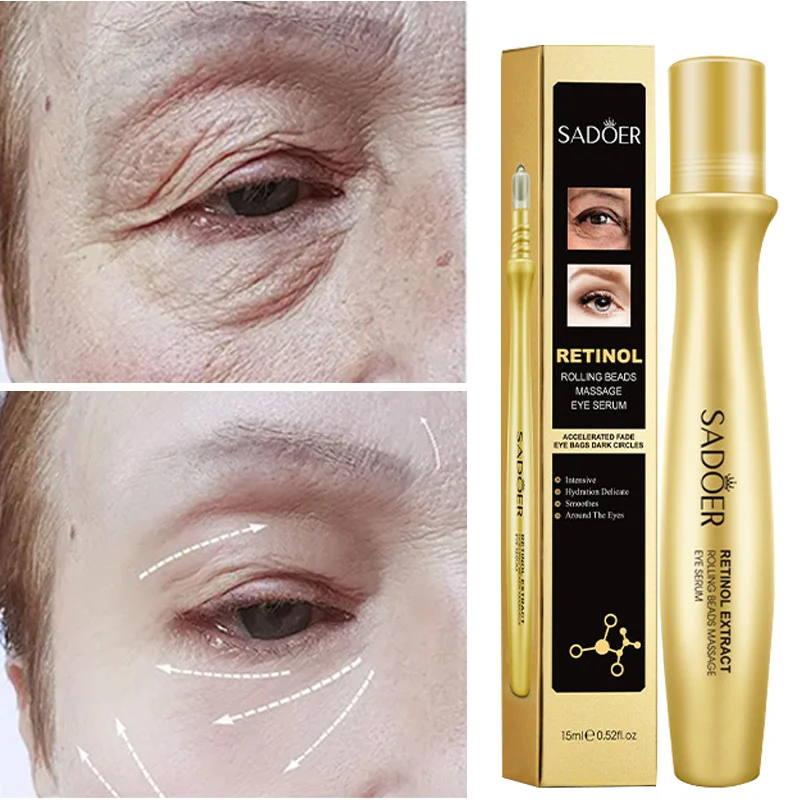 Retinol Anti Wrinkle Eye Serum Fade Fine Lines Remover Dark Circles Eye Bags Puffiness Massage Essence Firming Moisturizing Skin
