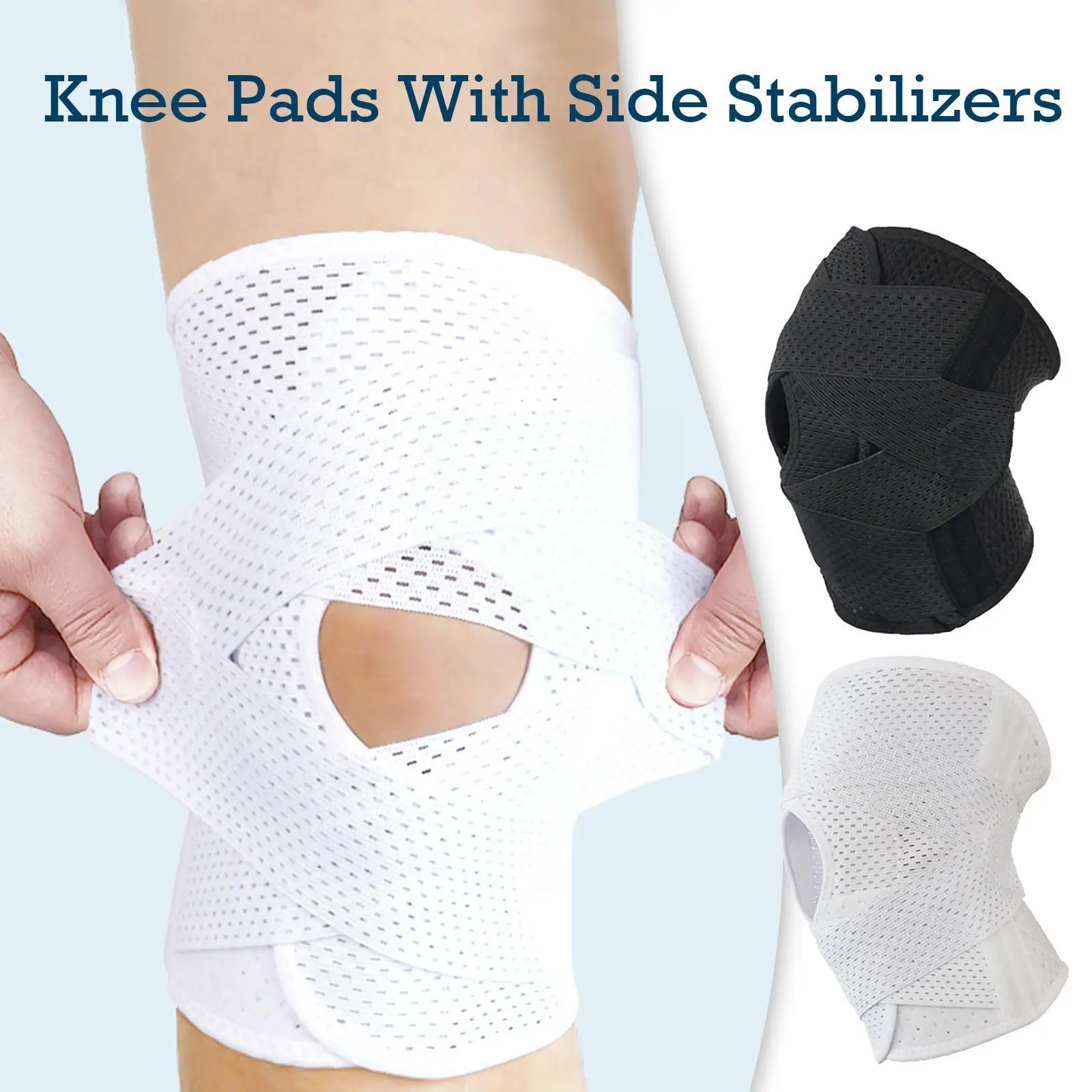 

Наколенники с боковыми стабилизаторами для Meniscal Tear при болях в коленях ACL MCL при артрите и травмах дышащая поддержка колена Too D1G8