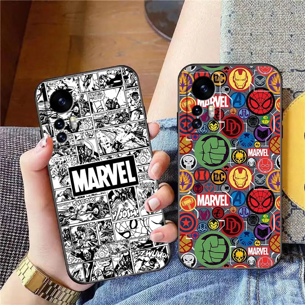 

Phone Funda Cqoue Case For Xiaomi 13 12 12T 11 11T 10 9SE 9 CC9 8SE 8 Pro Lite Plus Case Para Cover The Avengers Marvel Logo