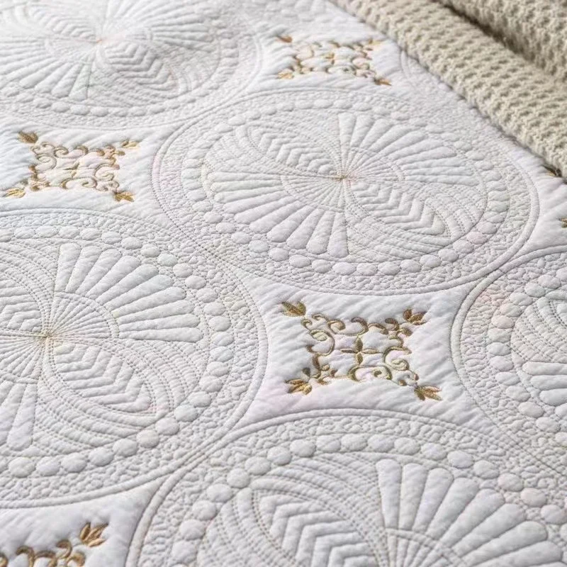 3 шт. хлопковое покрывало с вышивкой на кровать двуспальные покрывала и роскошные