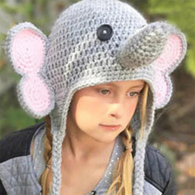 Милая шляпа в стиле мультяшного слона для взрослых и детей пуловер карнавальный