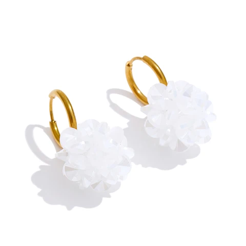 Yhpup серьги-кольца хрустальные цветочные