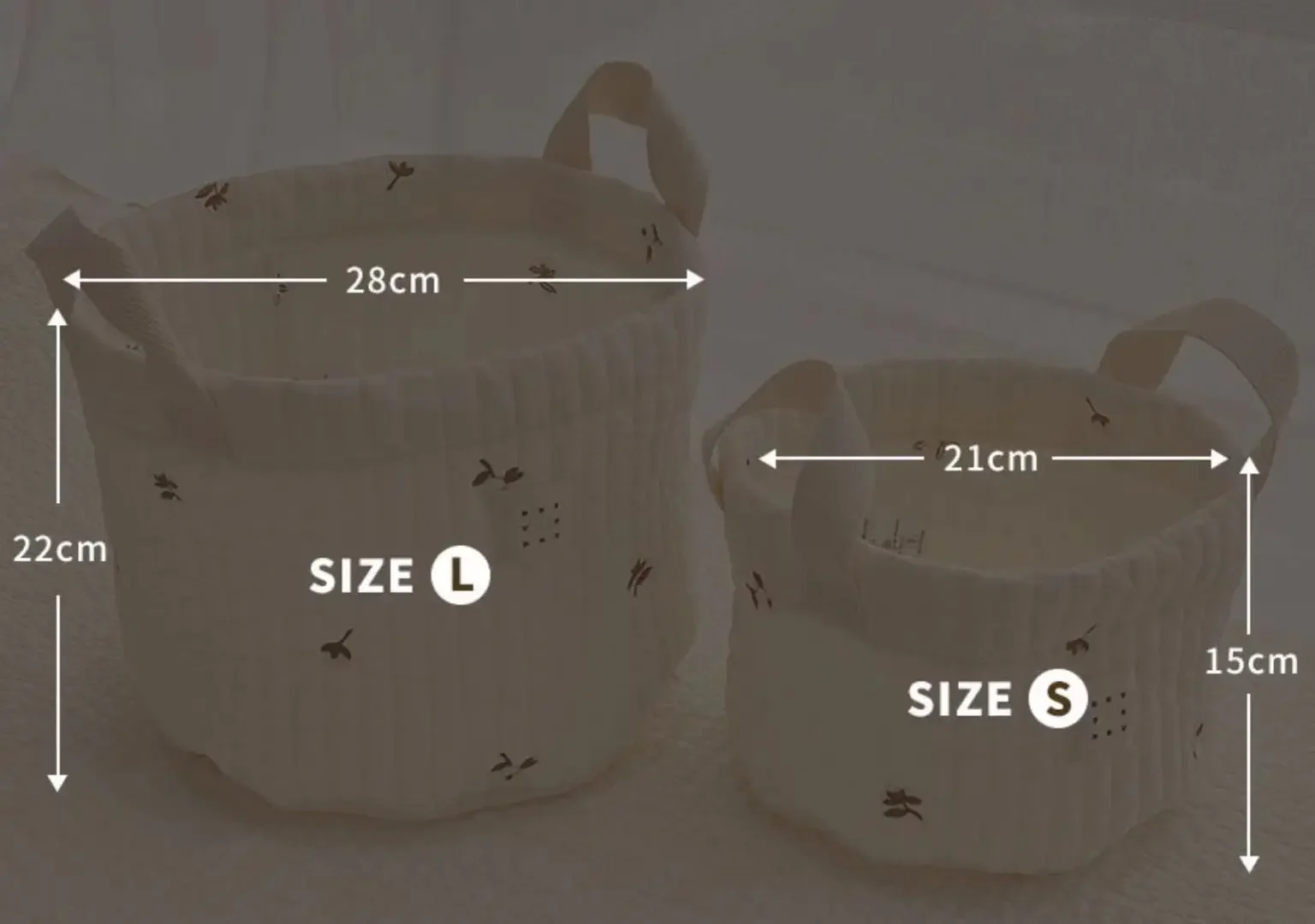 Ведро для хранения детских подгузников с вышивкой