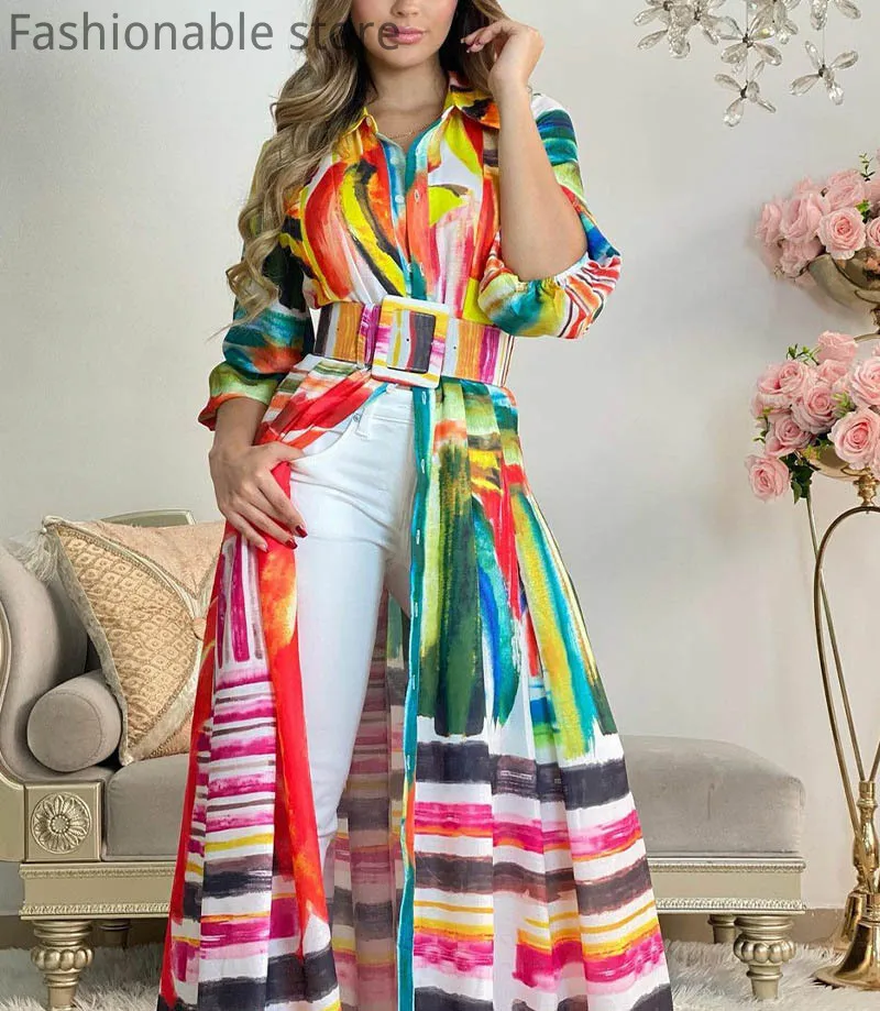 

Women Summer Print Utton Front Maxi Dress