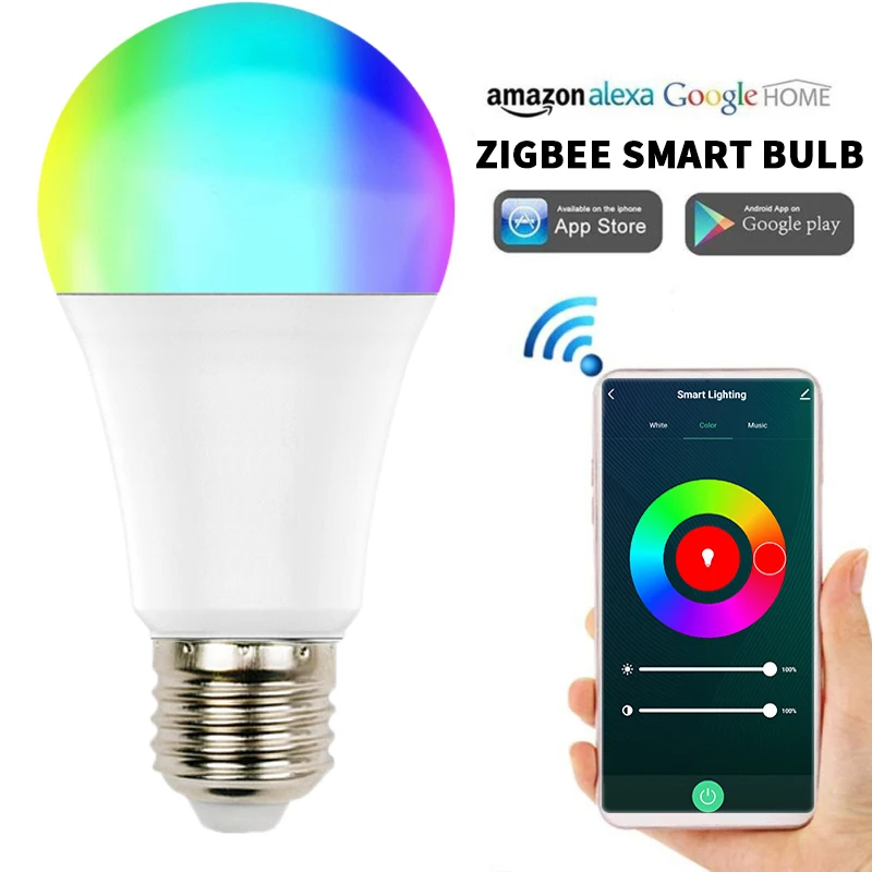 

Светодиодная лампа E27 Smart Life, умная лампа с голосовым управлением, работает с Alexa Google Светодиодная лампа для дома светильник умный дом Rgb