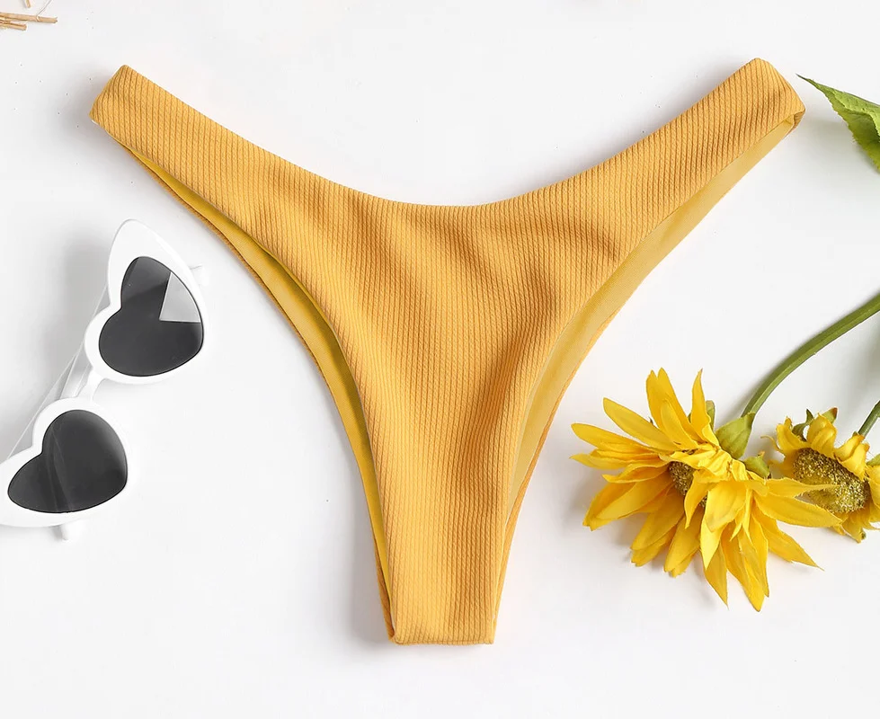 

New Sexy Bikini Bottoms Brazilian Swimwear Women Briefs Thong Low Waist Swimsuit Bottom Solid Cheeky Bikini Bottom Swim Trunks