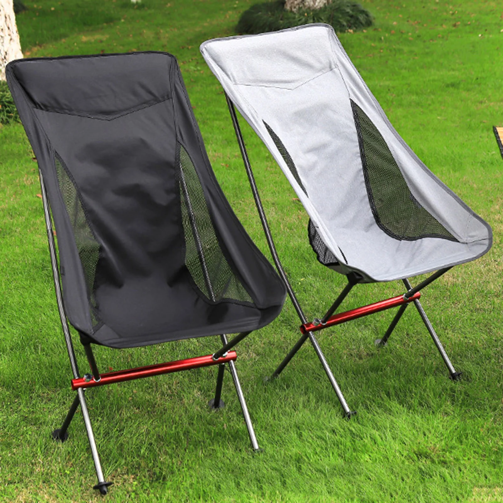 

Portable Folding Camping Chair Outdoor Moon Chair Collapsible Foot Stool For Hiking Picnic Fishing Chairs Seat Tools