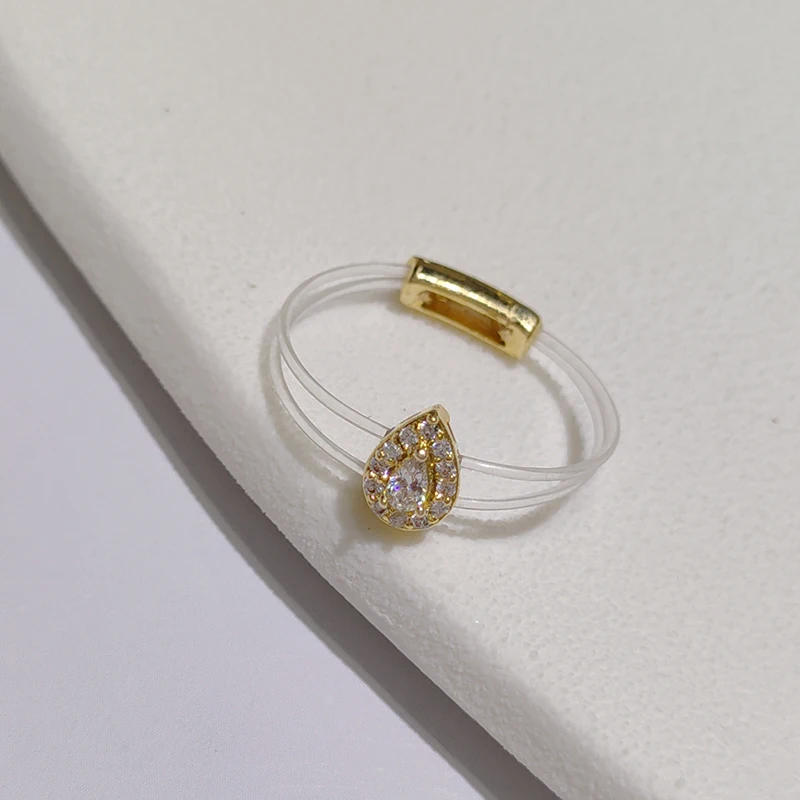 Новое кольцо для женщин модное милое Сверкающее женское из латуни с невидимой