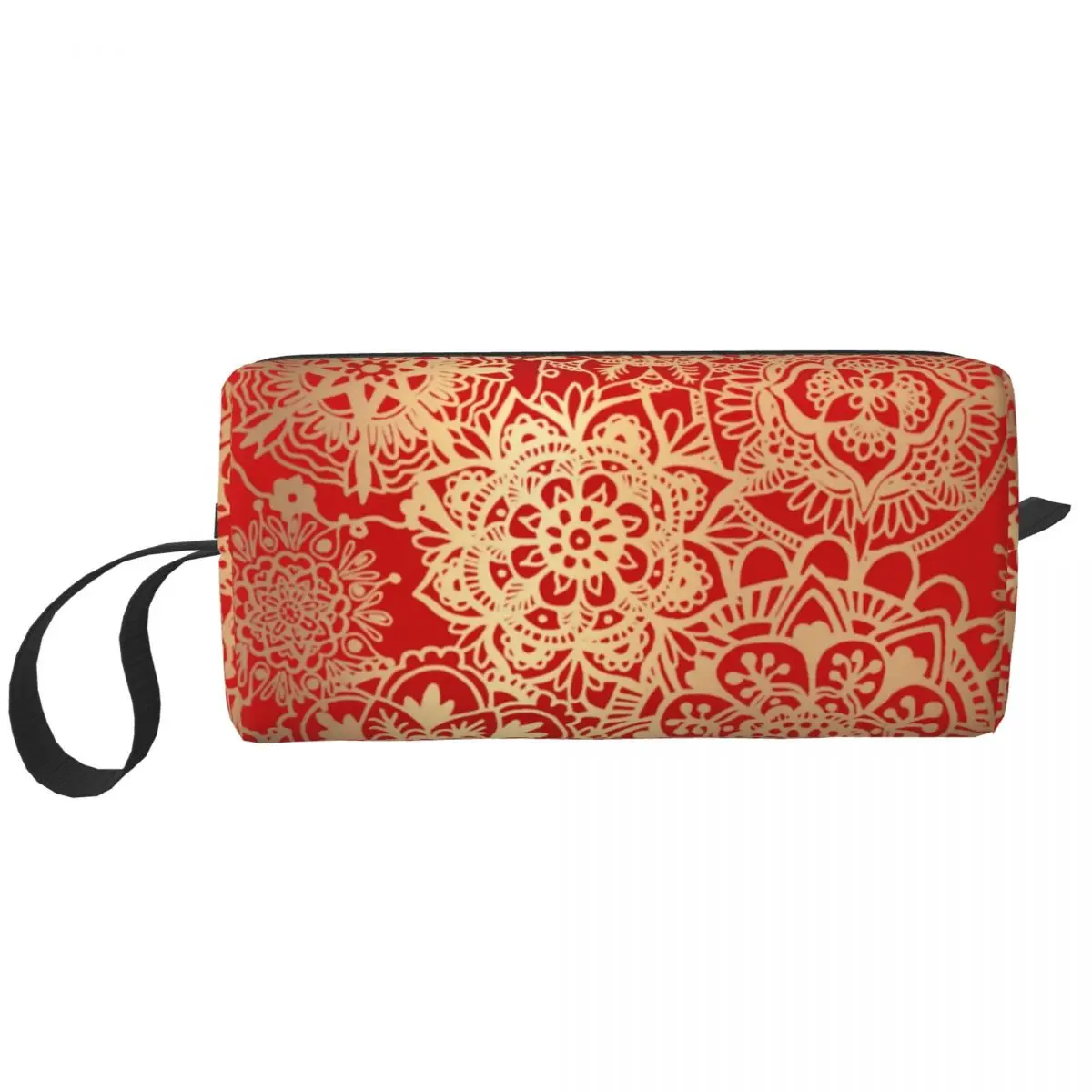 

Red Gold Mandala Makeup Bag Women Travel Cosmetic Organizer Kawaii Bohemian Boho Storage Toiletry Bags Dopp Kit Box Case