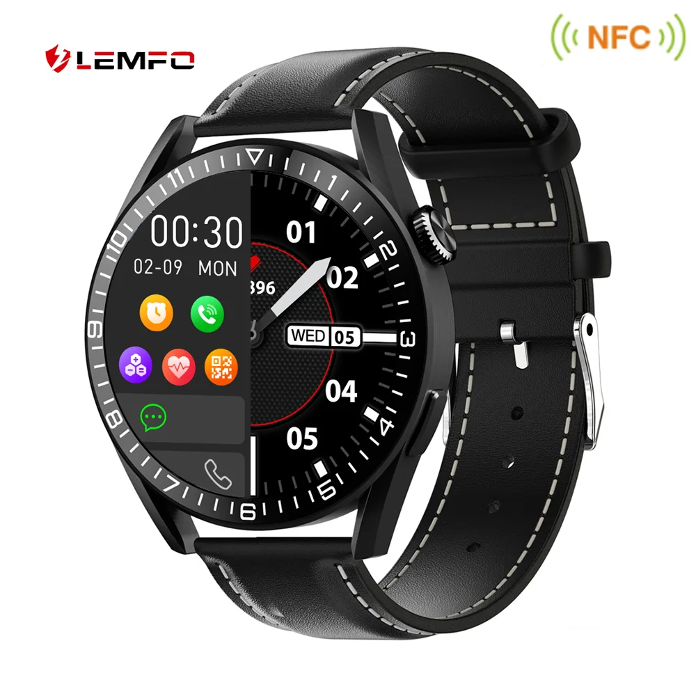 Смарт-часы мужские NFC Smart Watch Bluetooth беспроводное зарядное устройство голосовой