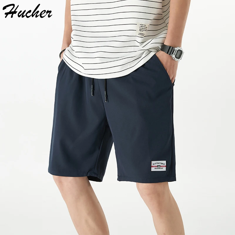 

Hucher Men's Casual Shorts Men Summer Beachwear Quick Dry Board Shorts Home Bermuda Running Pants Male Sports Shorts For Men